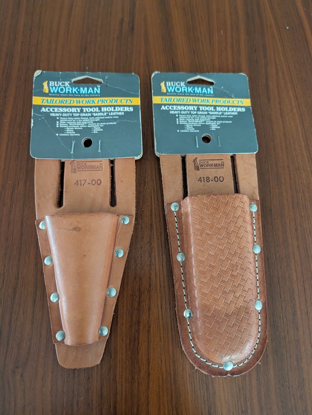 Buck Workman Leather Tool Holder Pair New Old Stock